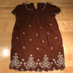 Brown embroidered dress
